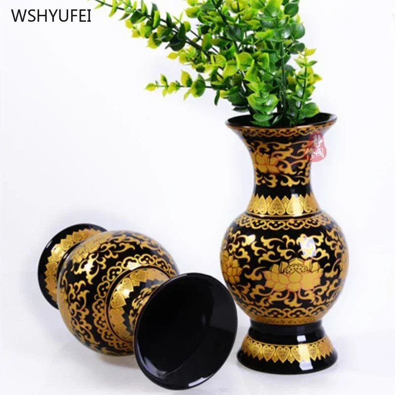 1pc ceramic vase  Buddhist temple supplies living room bedroom table temple sacrifice home decor feng shui Housewarming gift