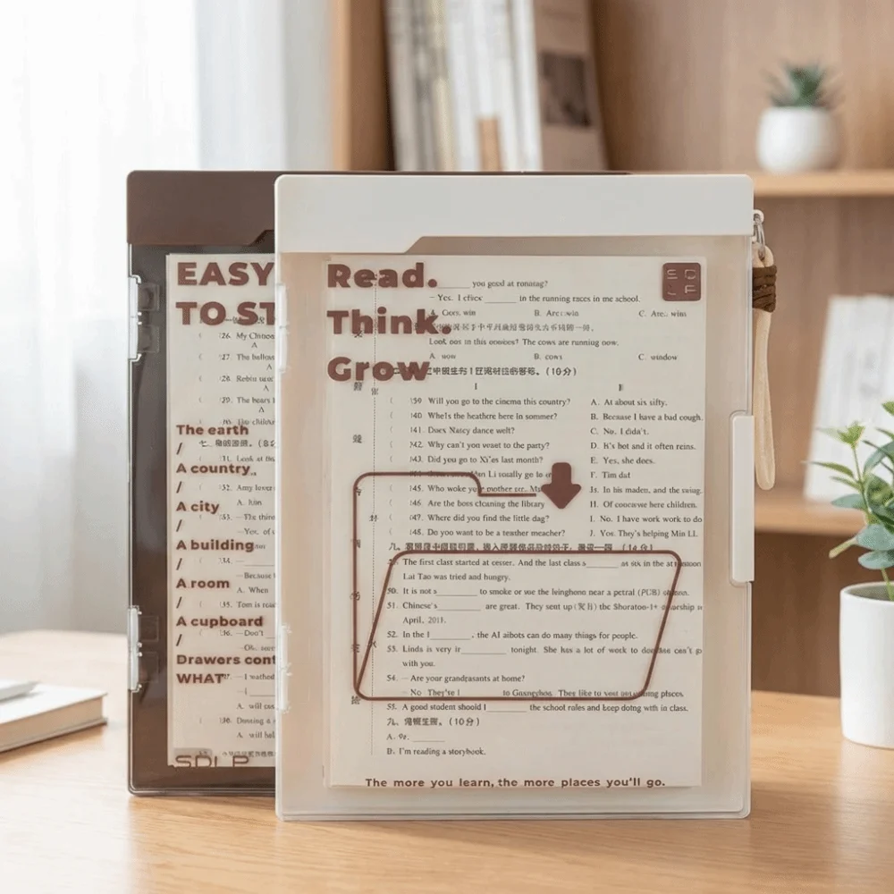 

Thickened PP Document Folder Heavy Duty Impact-Resistant Writing Pad Folder with Metal Clip Large Capacity File Storage Box