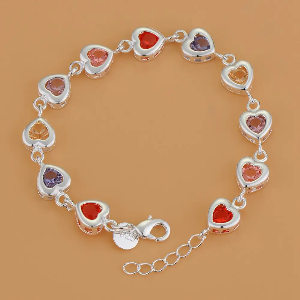 925 Sterling Silver Bracelet Bead Heart High Quality Romance Chain For Women Fashion Engagement Party Wedding Jewelry Gift