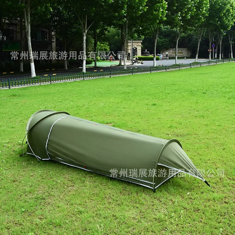 Portable Aluminum Pole Camping Tent Single Person Mountaineering Shelter Waterproof Outdoor Hiking Equipment Lightweight