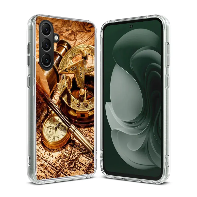 Ancient Maps Retro Compasses And Telescopes Phone Case Samsung A05S A15 A25 A35 A55 A04S A14 A24 A34 A54 Galaxy Note 20 Ultra 10