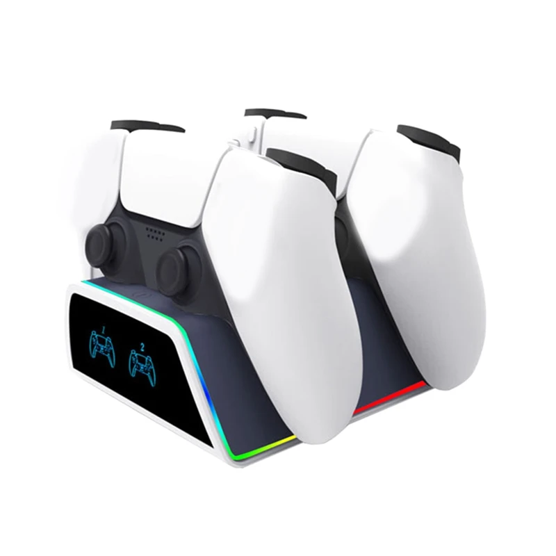 สําหรับ PS5 Charger ชุดหูฟังผู้ถือขาตั้ง Gamepad Fast CHARGING Dock Station สําหรับ Sony PlayStation 5 ตัวควบคุม