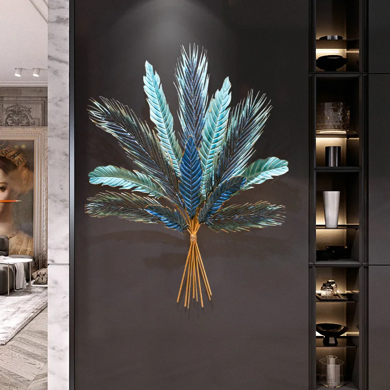 Simulation Phoenix Tail Wall Decoration Restaurant Background Wall Living Room Porch Decoration Pendant
