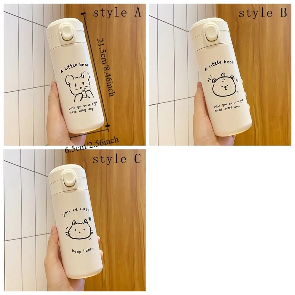 مانعة للتسرب الكرتون بهلوان فراغ العزل المحمولة الاطفال كوب ماء لطيف الحد الأدنى ترمس من الفولاذ المقاوم للصدأ زجاجة السفر #6