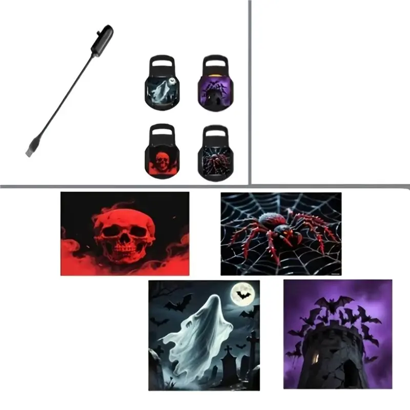 ABAH-ديكور حفلات الهالوين-مصباح عرض يعمل بمنفذ USB ضوء جهاز عرض شبح اليقطين المخيف، سقف منزلي 3 قطع