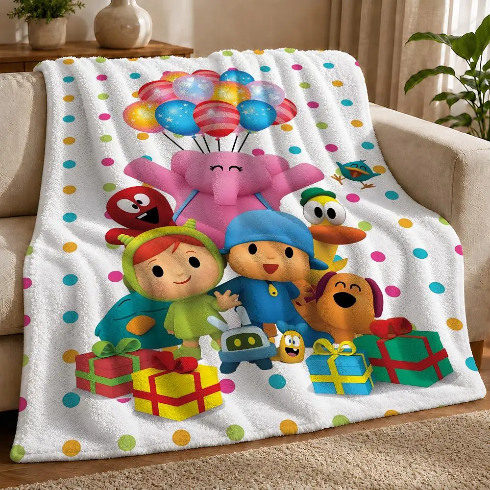B-Boy Girl P-Pocoyo Throw 1pc Flannel Blanket Soft Lightweight Warm Cozy For Bedroom Sofa Bed