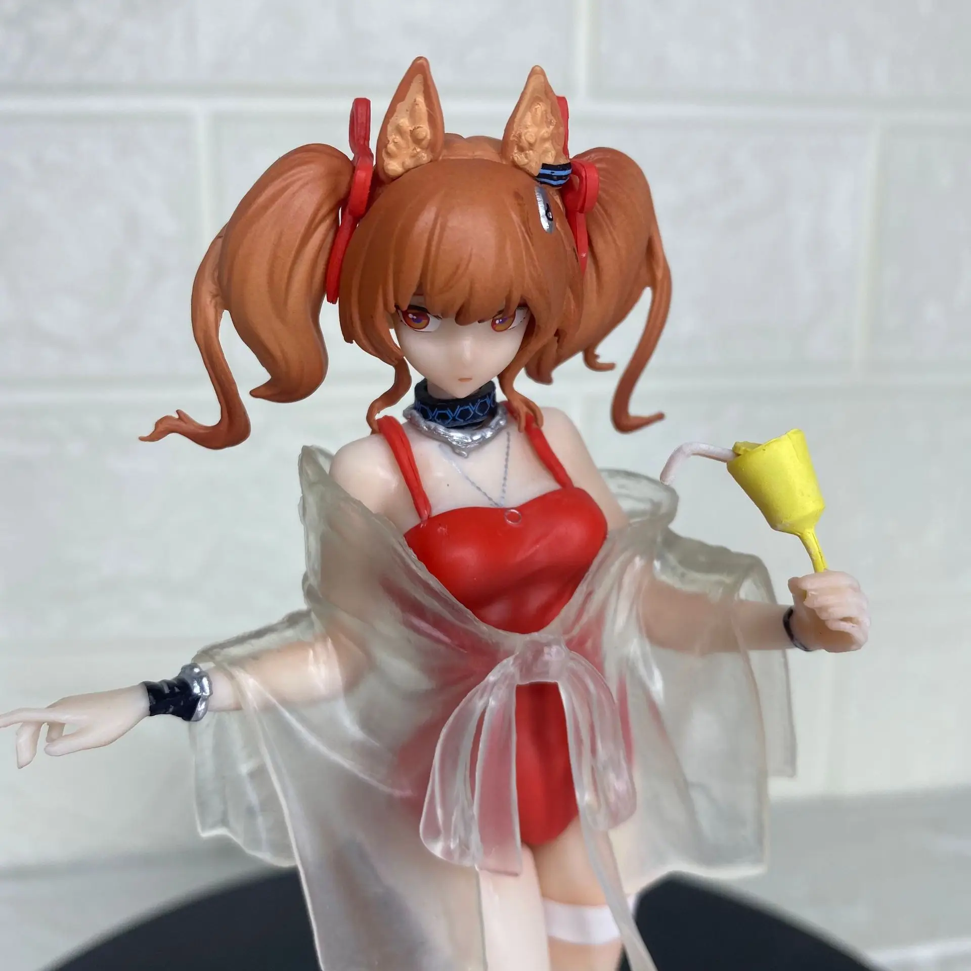 17cm Arknights Angelina Summer Swimsuit Beautiful Girl  Anime Handmade Action Figures Desktop Case Decoration Ornament Gift