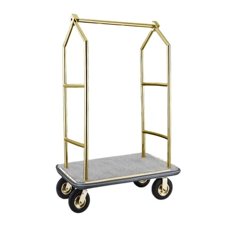 Titanium stainless steel hotel luggage cart luggage cart
