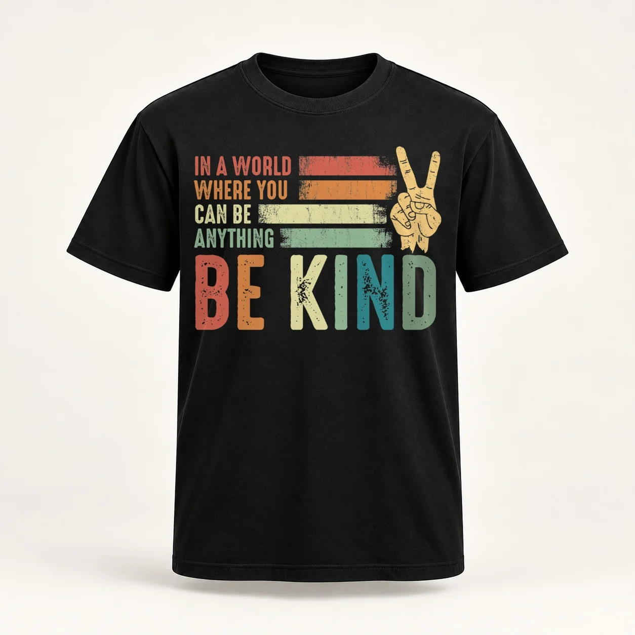 In a world where you can be anything be kind kindness inspirational gifts Peace hand sign Women T-Shirt tees T-shirts for Women
