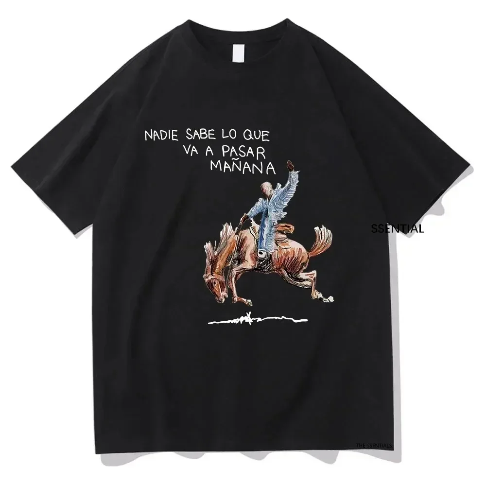 Rapper Bad Bunny Nadie Sabe Lo Que Va A Pasar Mañana Album Tee Men Women Cotton T Shirt Short Sleeve Tshirt Oversize T-Shirts