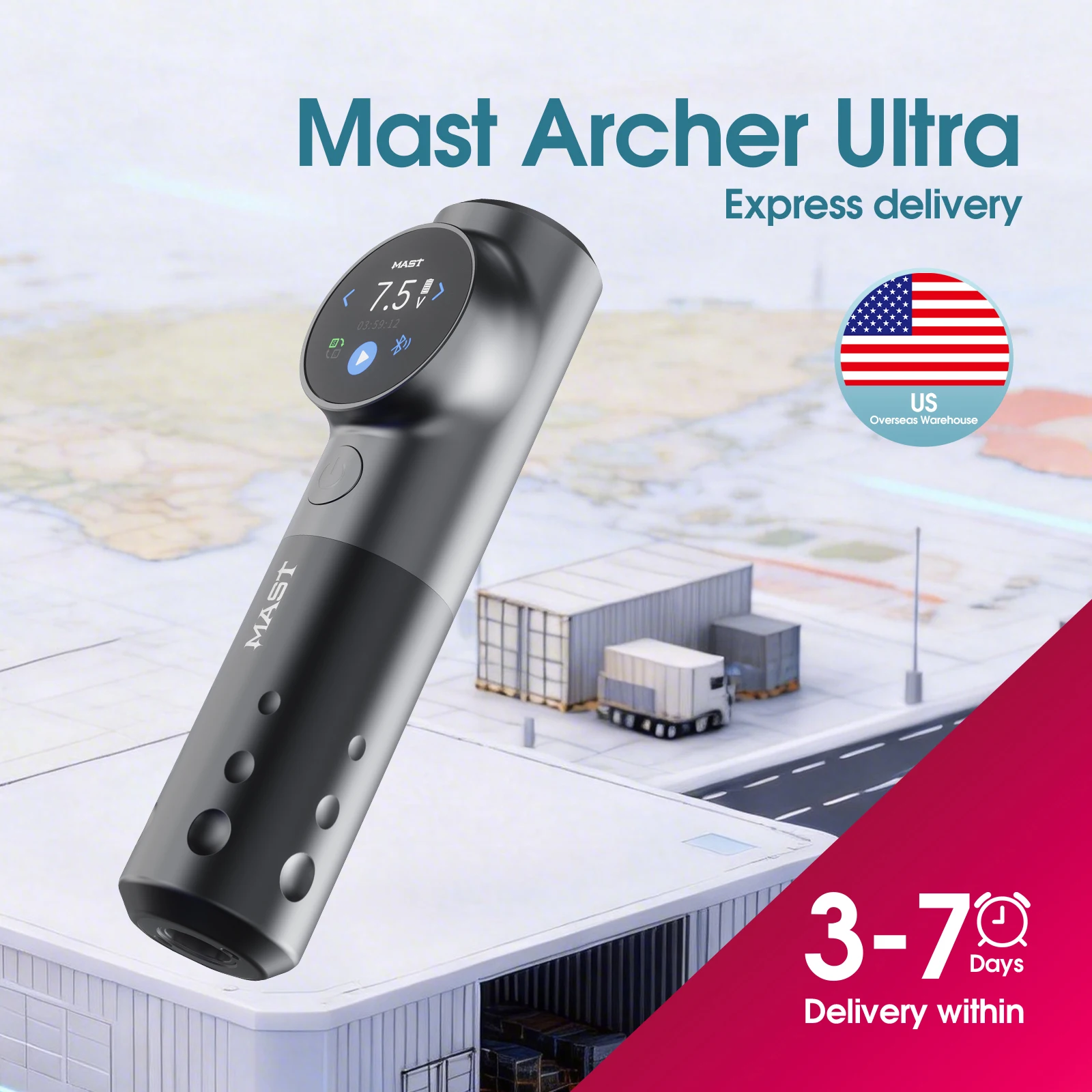 Mast Tattoo Archer Ultra Wireless Tattoo Machine 4.5mm Stroke Smart Control 2300mAh Battery Ultra-Quiet Mcore Motor for Artists