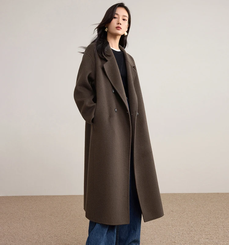SENTUBILA Damen Wintermantel aus 100% Wolle, 2026, klassischer, eleganter Pendlerstil, doppelseitiger Überwurf, Damenbekleidung W54OA8780 – Detail 17