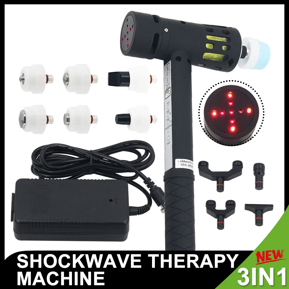 Máquina portátil de terapia Shockwave Relaxamento muscular Dispositivos de onda de choque Massageador eficaz para alívio da dor na cintura Ferramenta quiroprática