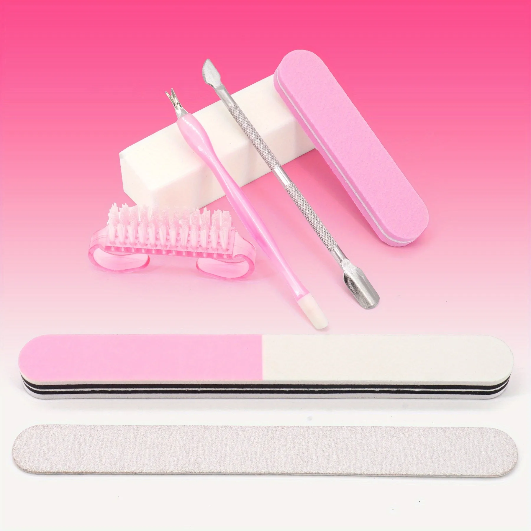 네일 파일 및 버퍼 세트 블록 스펀지 광택 큐티클 푸셔 각질 제거 네일 아트 브러쉬 네일 트리밍 매니큐어 도구