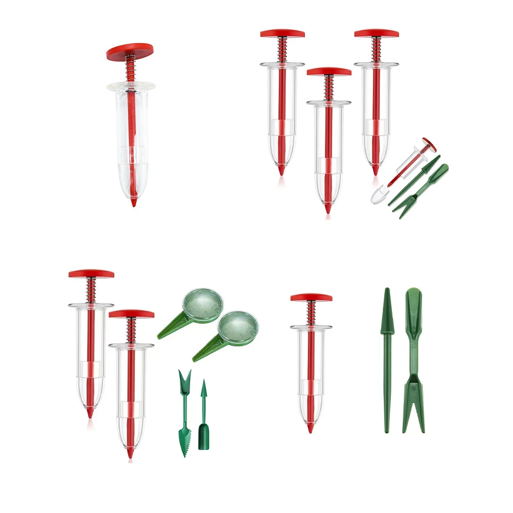

Mini Sowing Seed Dispenser Plastic Gardening Seeding Dispenser Portable Multifunctional Red Practical Manual Seeding Tools