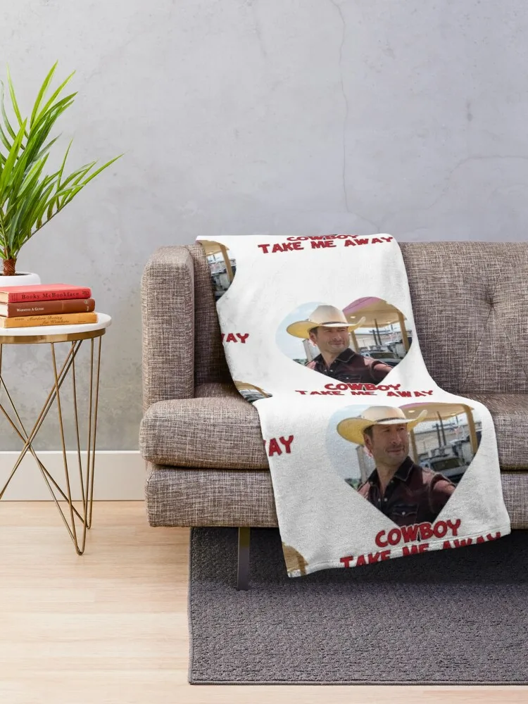 Cowboy take me away Glen Powell 2024 Throw Blanket Weighted valentine gift ideas Blankets