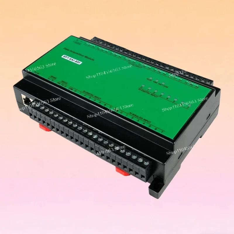 8PT-8AI-8DI Modbus Module - 8-CH PT100 Temp Acquisition, 8-CH Analog/Digital Input for Industrial Control