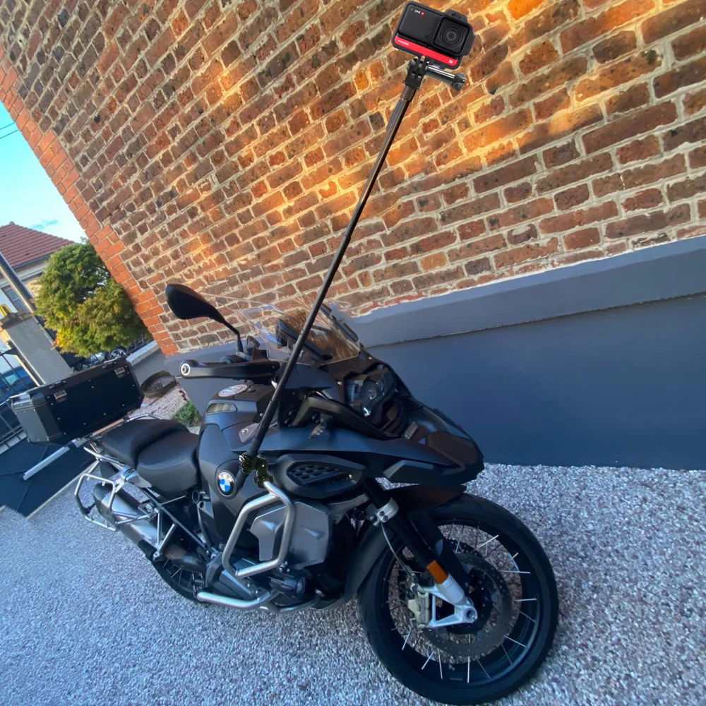 Motorcycle Bicycle Invisible Handlebar Mount Bracket Monopod for GoPro Max Hero 9 Insta360 X2 R Camera Moto Bike Accessories