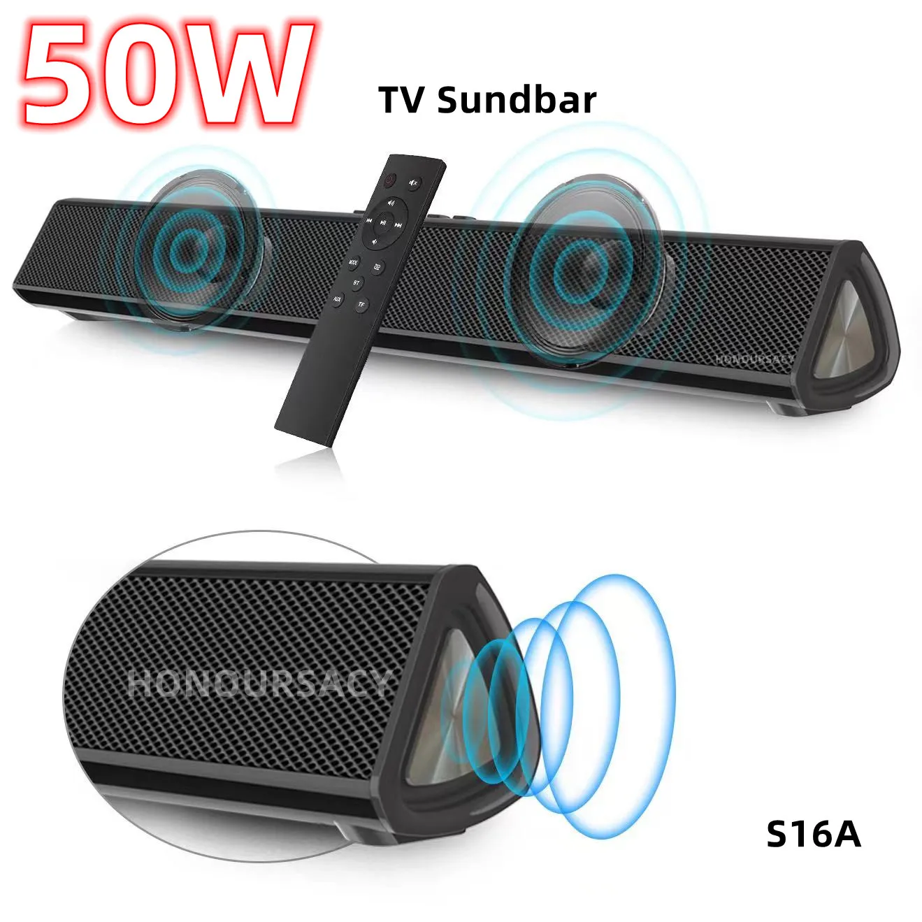 

50W TV sound bar wireless bluetooth speaker home theater sound system 3D stereo surround with remote control caixa de som for pc