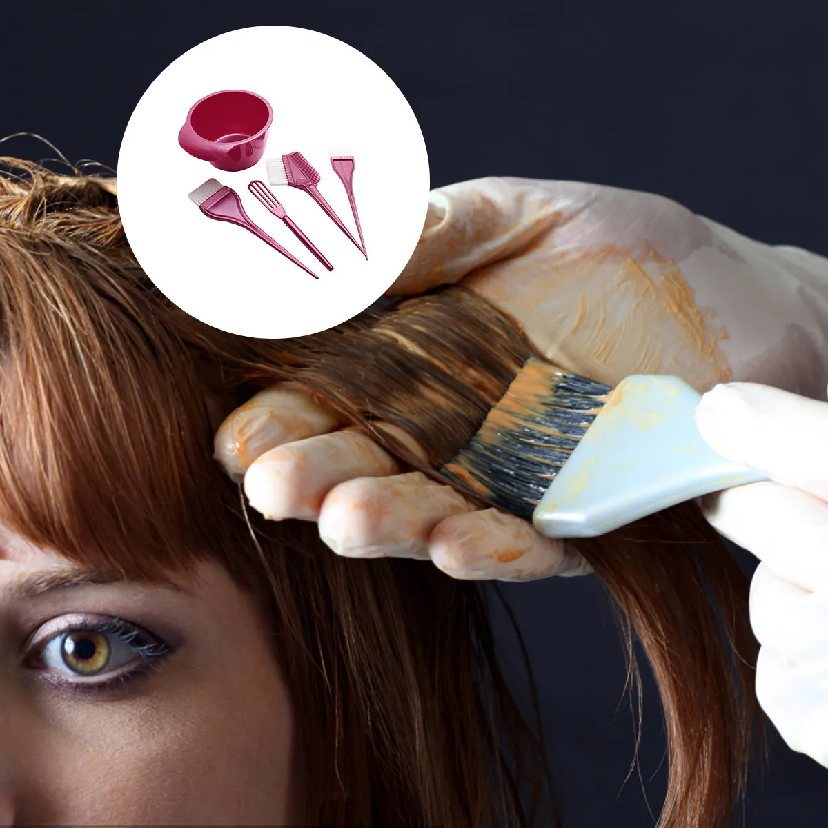 

1Set Hair Coloring Tool Kit Featuring Non-Slip Stirrer Dye Mixing Bowl and Soft-Tip Brushes Ideal for All Hair Types Including