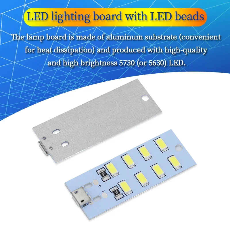 1 STKS hoge kwaliteit 5730 smd 5 V 430mA ~ 470mA Wit Mirco Usb 5730 LED verlichting paneel USB mobiele licht noodverlichting nachtlampje