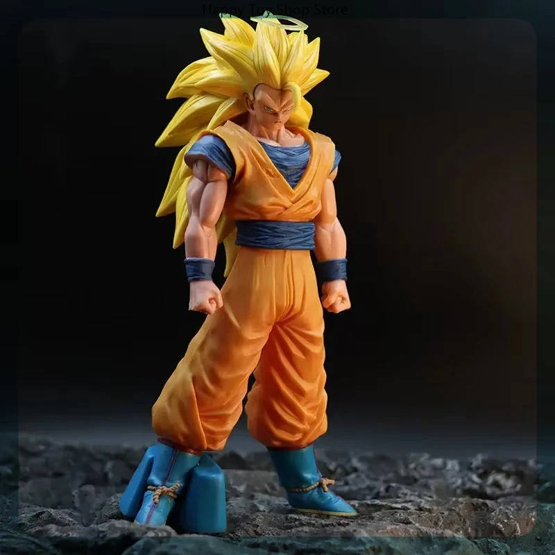 

33 см Dragon Ball Super Saiyan 3 Гоку стоячее положение аниме фигурка модель статуя коллекция для мальчиков украшение для рабочего стола орнамент игрушка
