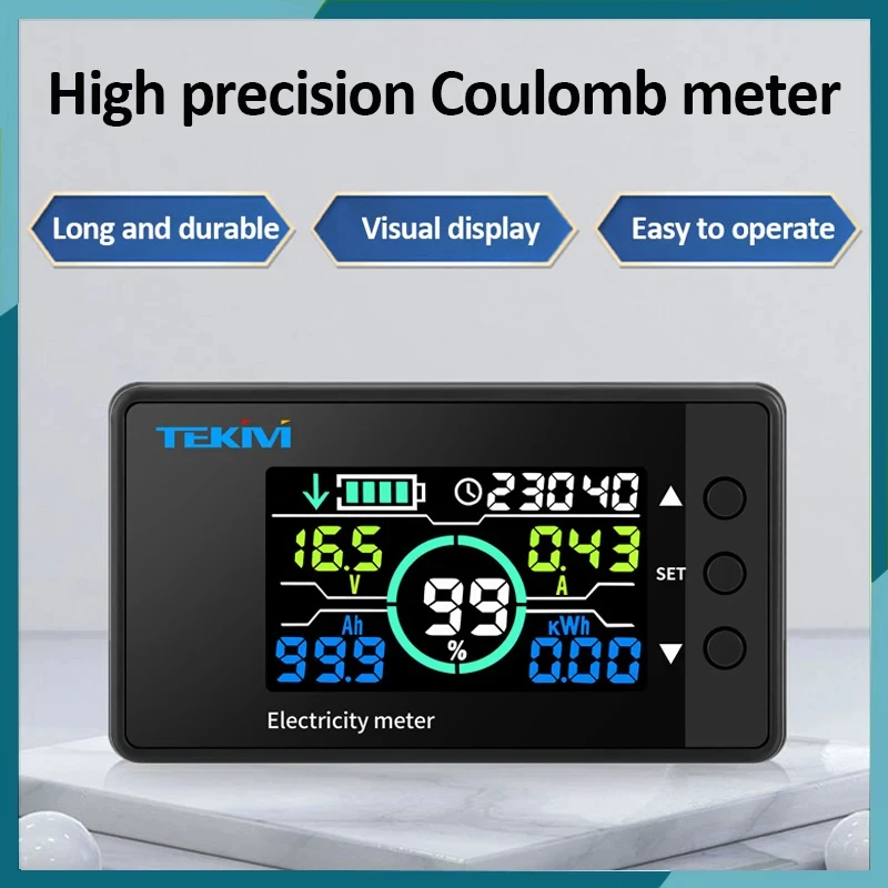 DC7.5-100V Battery Monitor Digital Coulomb Meter LED Display Voltmeter Ammeter Power Meter Wattmeter Battery Capacity Indicator