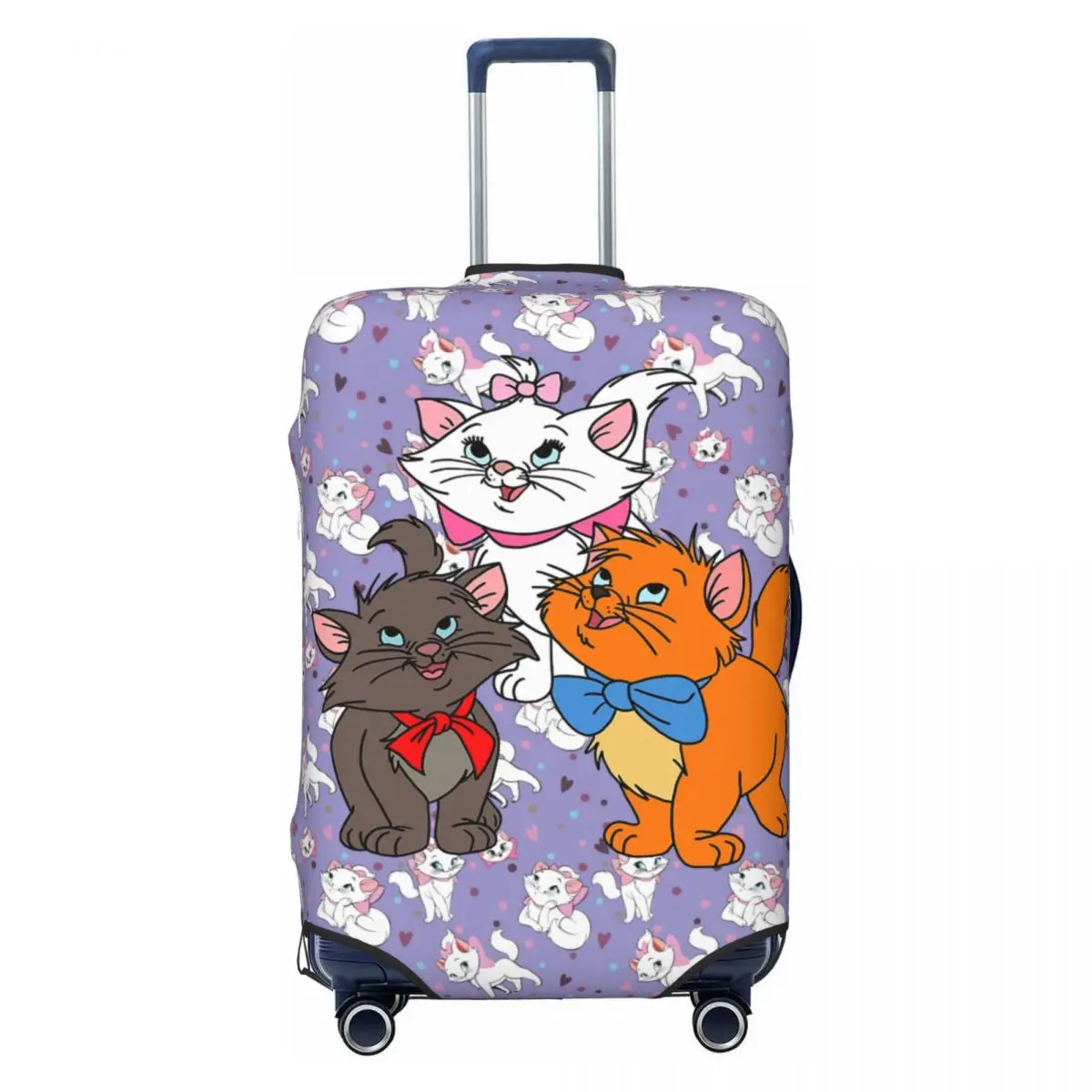 

Funny Marie Cat The Aristocats Luggage Cover Protector Washable Kawaii Kitten Travel Suitcase Covers