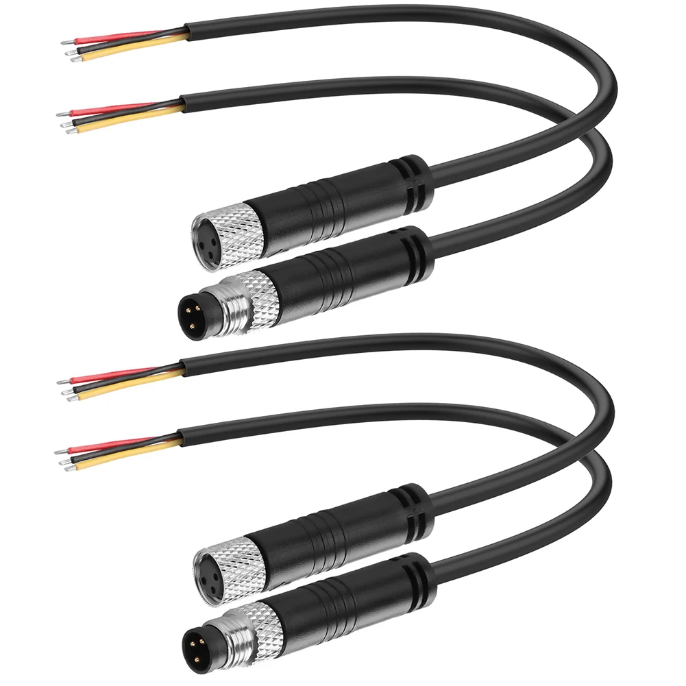 

Data Communication 3Pin Wired Connector Industrial Sensor Connector 25cm Cable Length Copper-Plated Metal Sleeve