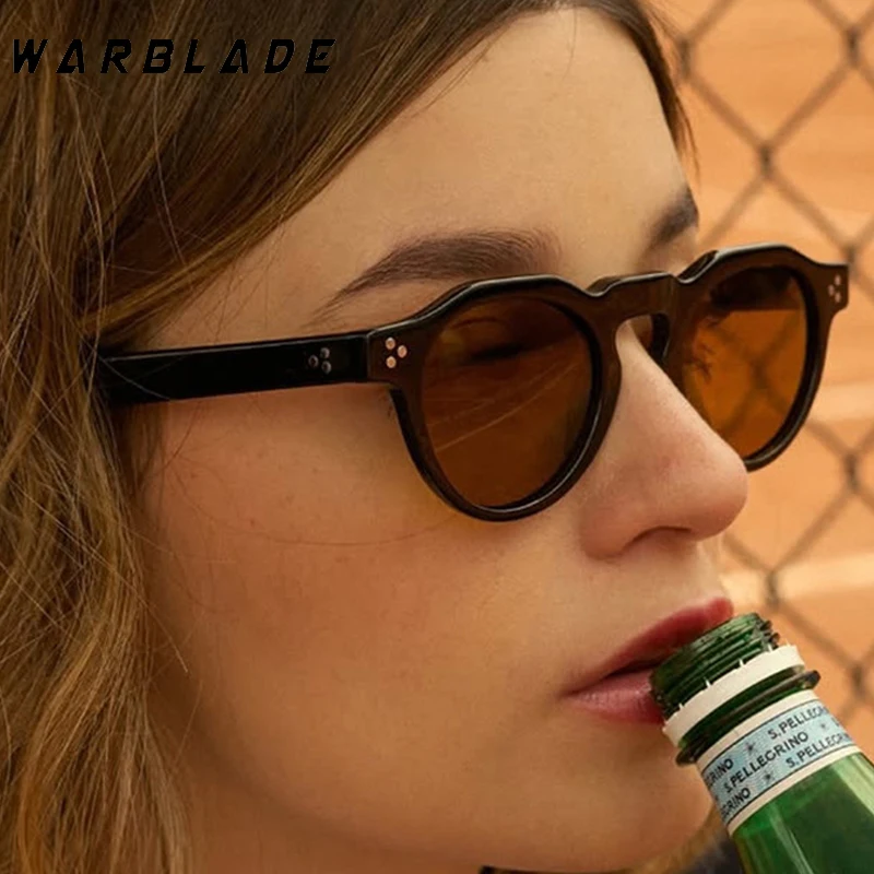 

Vintage Classic Rice Nail Small Round Frame Women Sunglasses Man Luxury Brand Designer Sunglass Summer Traveling Eyeglass UV400