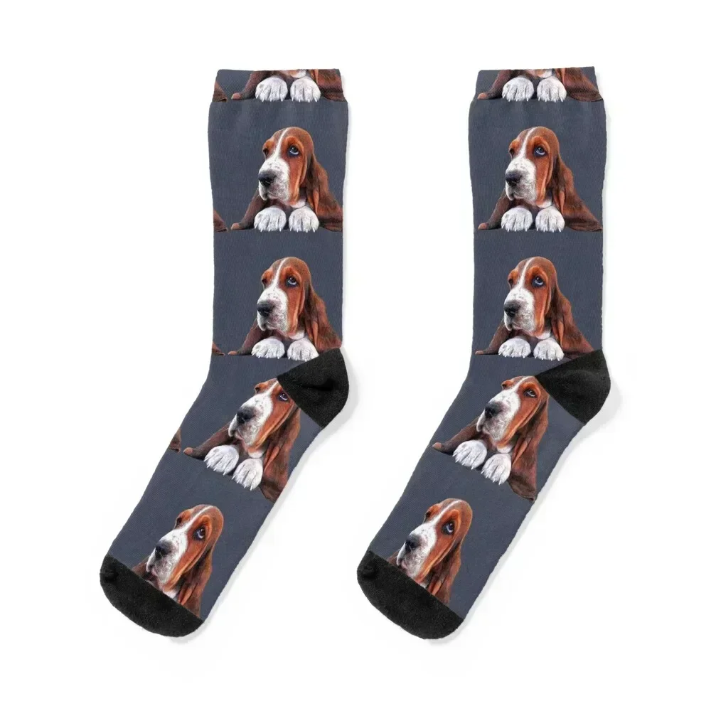 

Basset Hound Puppy Dog Socks Thermal man winter FASHION crazy cute Socks For Men Women's