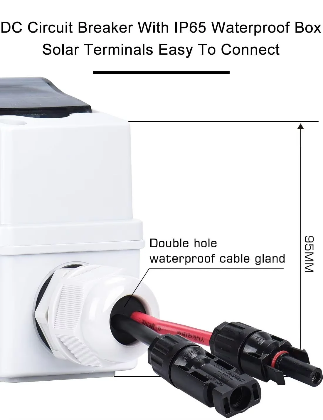 Solar Disconnect Switch Circuit Breaker with Waterproof Box 30A DC/AC400V Photovaltaic Garden Electric PV System Combiner Box image 3