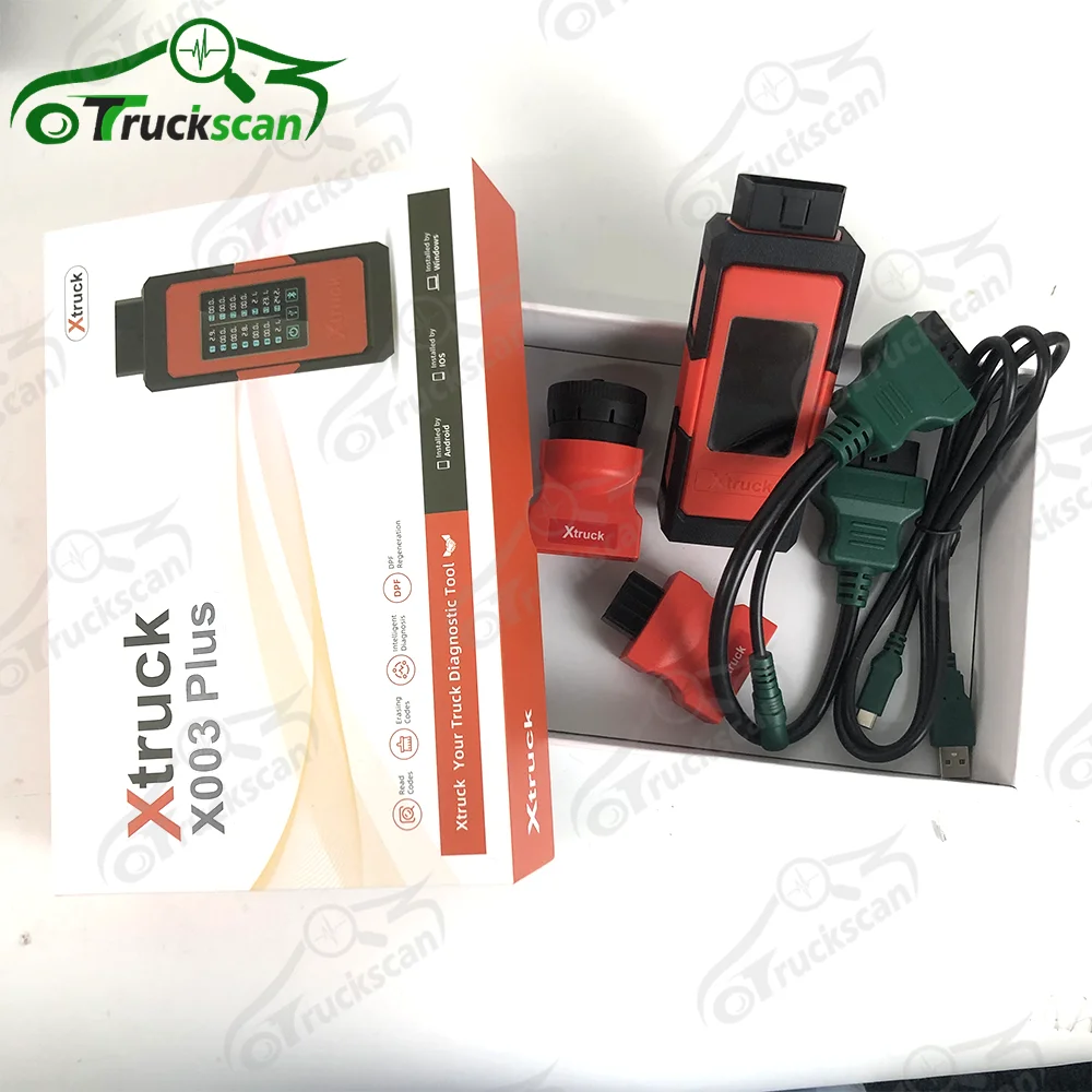 Truck Xtruck X003 plus Read Codes rasing Codes (DPF) Heavy Duty Diagnostic Tool Truck support forCum-mins inline6/7 vocom 8 pin