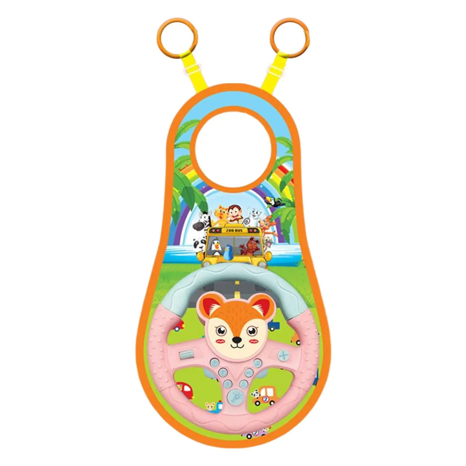 Multifunctional Steering Wheel Musical Toy for Toddlers Car Driving Simulation with Sound Effects Educational Sensory Toy for