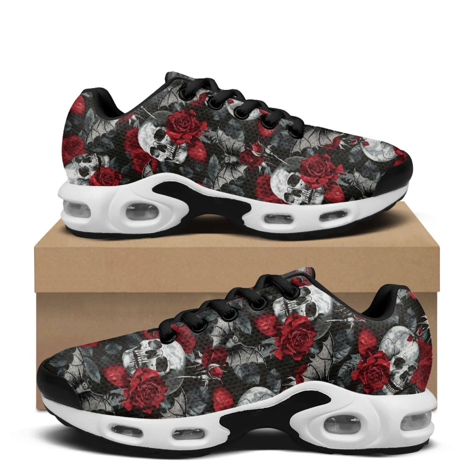 PENSTROLL Skull, Roses, Bats Walking Shoes Mesh Soft Training Shoes All-Day Comfort Tennis Fashion Sneakers for Athletic