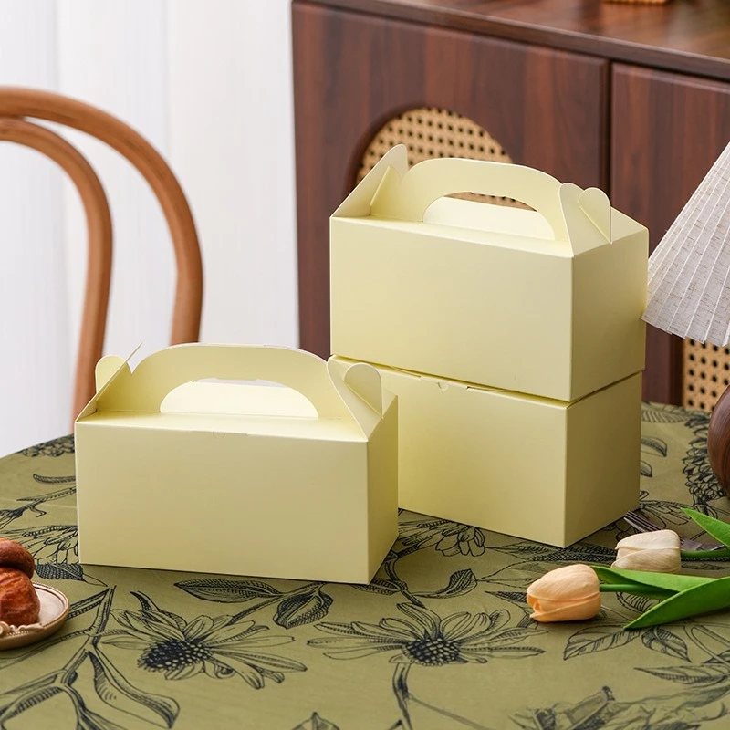 Caja de papel para llevar estilo coreano para pollo frito, pasteles en rodajas, cajas para pasteles de mil capas, mousse, pan para té de la tarde