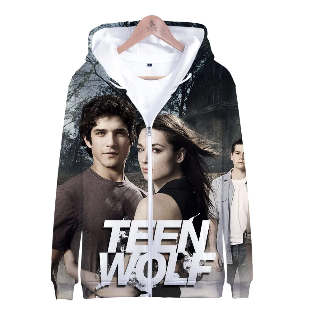 Teen Wolf 3D Print Hoodie for Men and Women, Zipper Hoodie, Streetwear, Oversized Jackets, Sweatshirt, Outwear, Boys, Girls, Aut