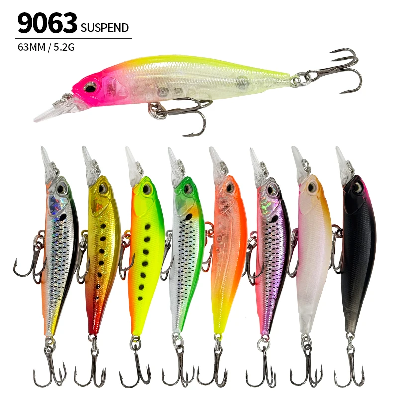 

Suspend UV Minnow Fishing Lure 5g 63mm Rozante 63SP Jerkbait Trout Bass Lure Saltwater Twitch Jerk Retrieve Artificial Hard Bait