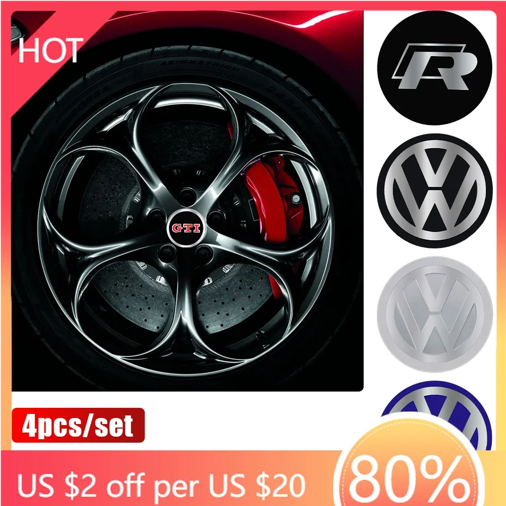 Golf 3 4 MK3 MK4 2026 Hot For VW VOLKSWAGEN 4pcs 56mm Car Wheel Center Cover Sticker Hub Cap Emblem Sticker Tires For Volkswagen