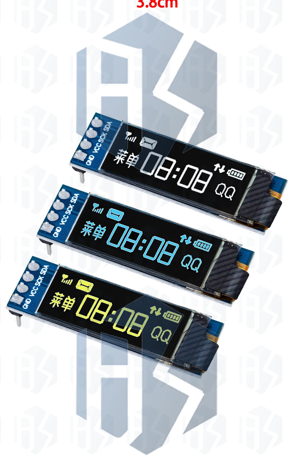 1~10PCS 0,91 Zoll OLED-Modul 0,91' Weiß Blau Gelb OLED 128X32 OLED LCD LED-Anzeigemodul 0,91' IIC-Kommunikation EGBO – Detail 5