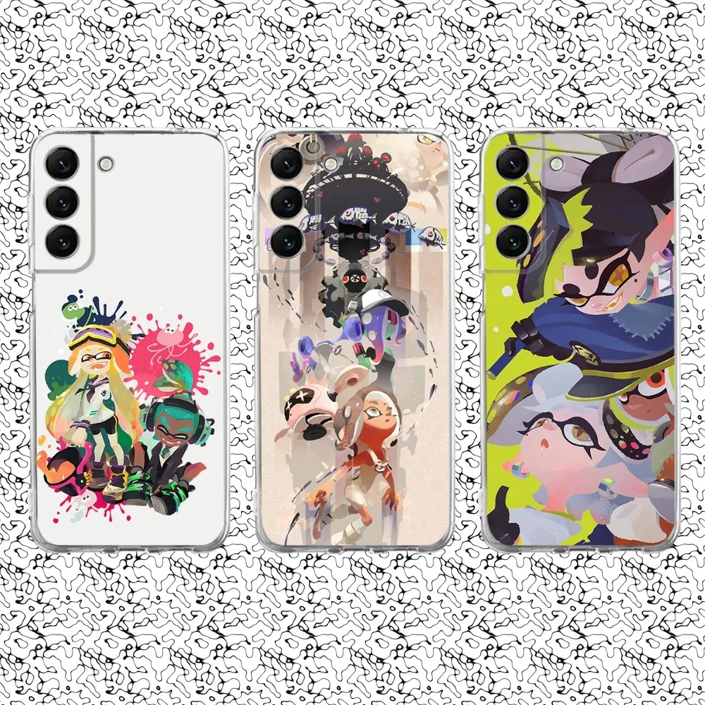 Game S-Splatoon Characters Phone Case For Samsung S30,S23,21,22,20,FE,lite,S10,9,PIus Note20ultra Free shipping Transparent