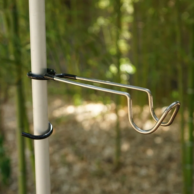 Stainless Steel Light Stand Holder Hooks Portable Tent Pole Lamp Hanger Hunting Fishing Lantern Hanger Camping Outdoor Supplies