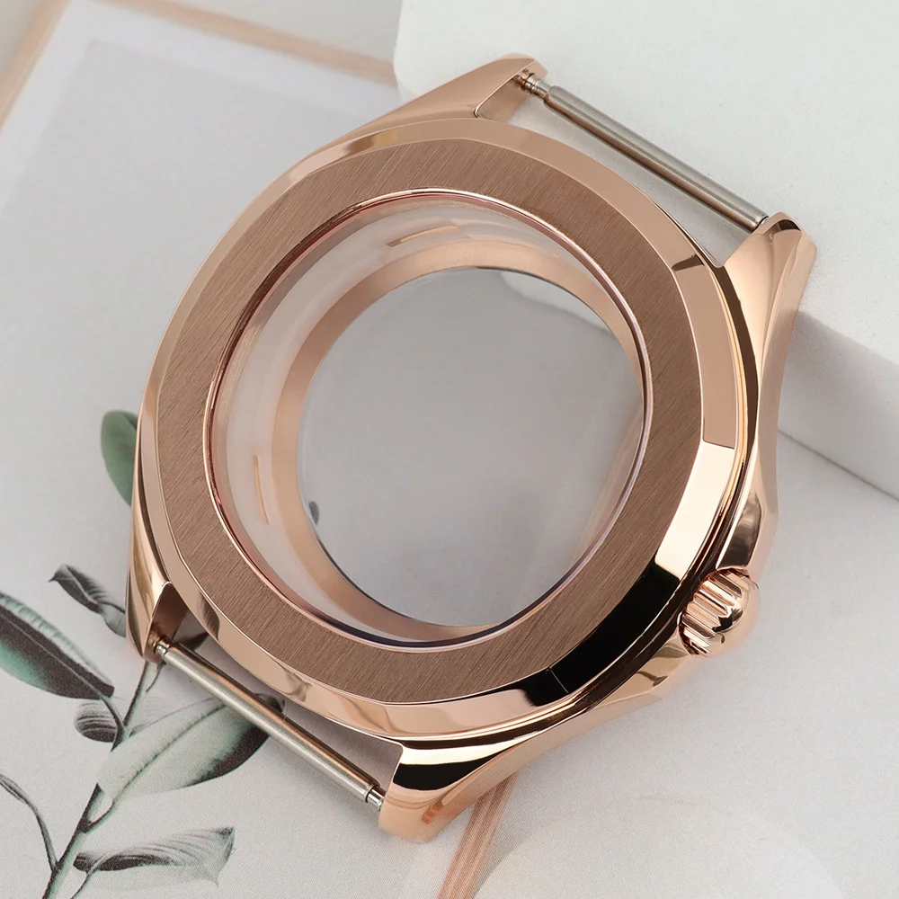 

42mm Silver/Rose Gold Watch Case With Sapphire Glass For NH34 NH35 NH36 NH38 4R35 Movement 32mm Dial For Nautilus AQUANAUT Parts