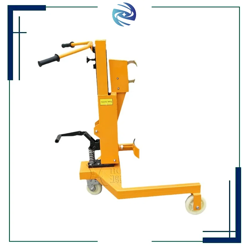 

Heavy Duty Drum Truck Industrial Use FootOperated Hydraulic Lift 5ft Height 300kg Capacity