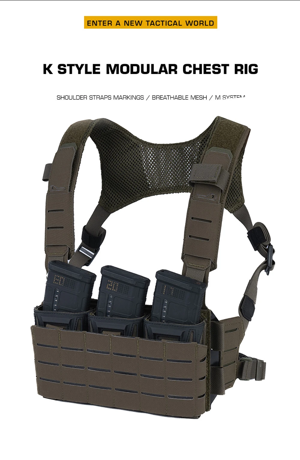 Taktische Brusttasche mit Modularem, Skalierbarem MOLLE-Frontpanel, Atmungsaktive HX-Weste für Outdoor-Jagd und Airsoft – Detail 1
