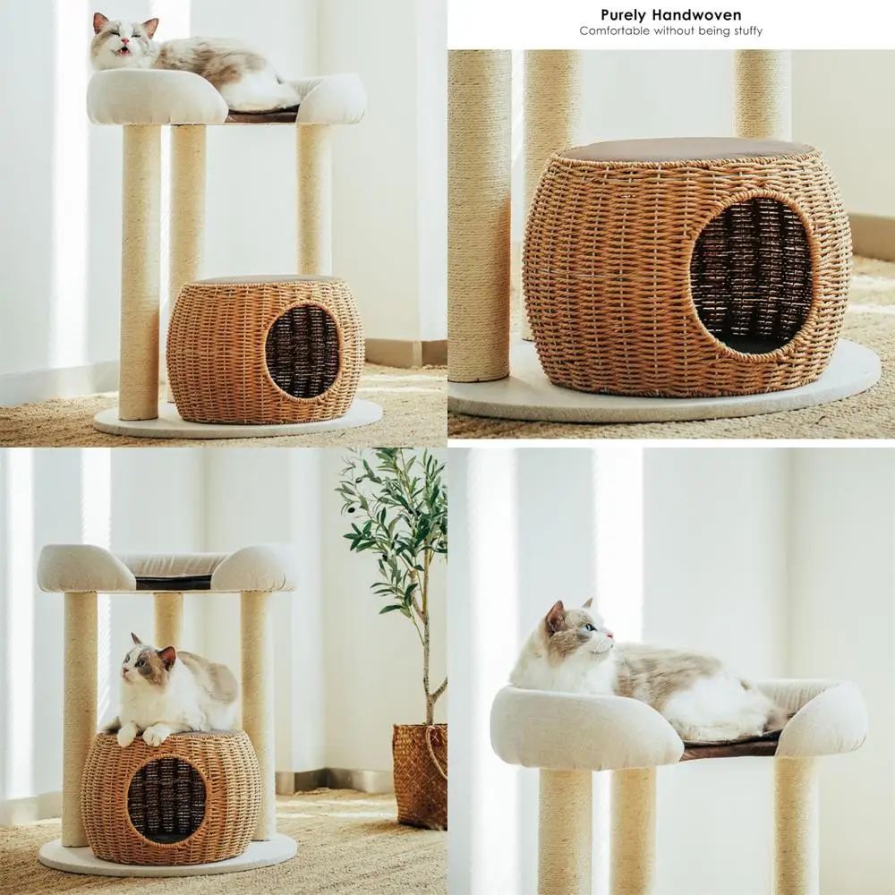 

Indoor Cat Trees with Scratching Posts and Nests: Modern Cat Towers and Condos for Indoor Kitty Habitats