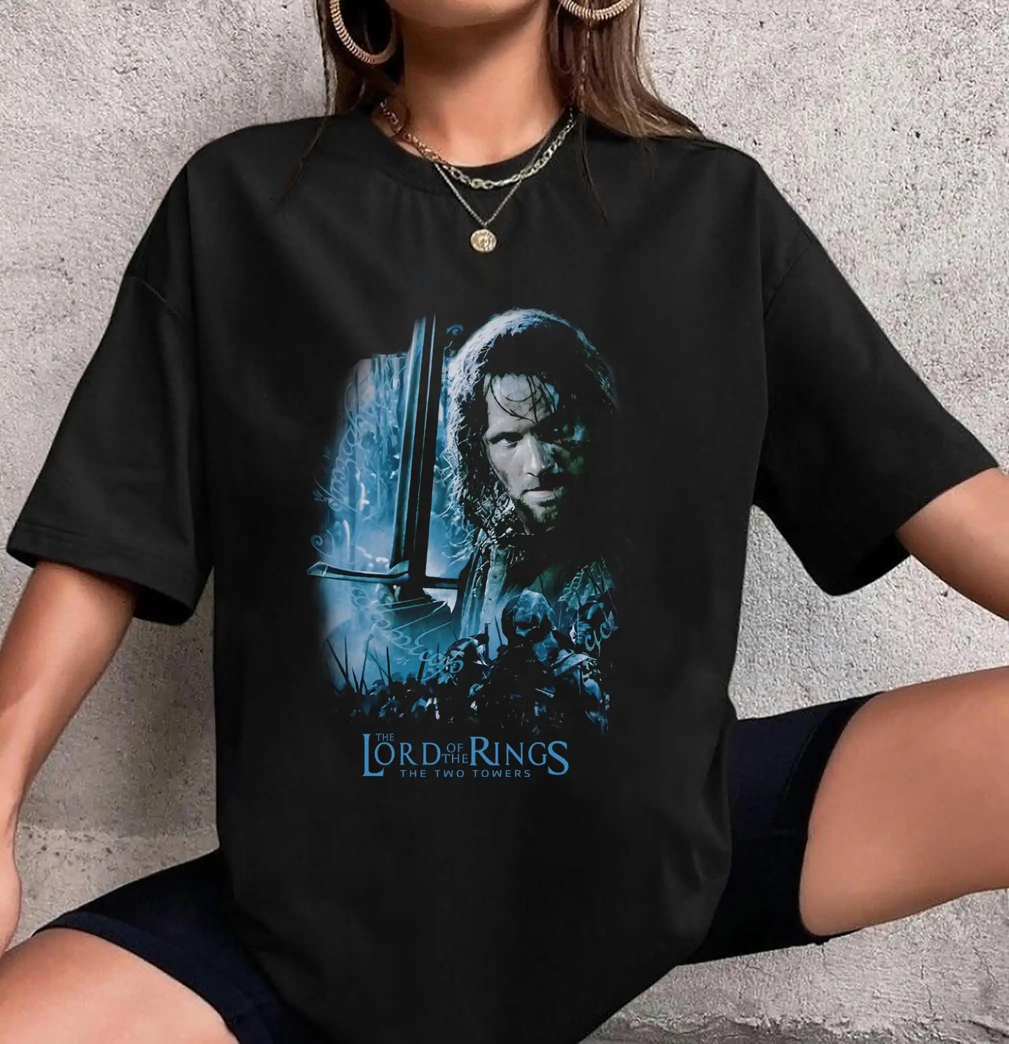 Retro Genjuku-stijl 'The Lord of The Rings' Aragon 'Future King' T-shirt voor heren, zomer nieuw unisex casual mode-T-shirt