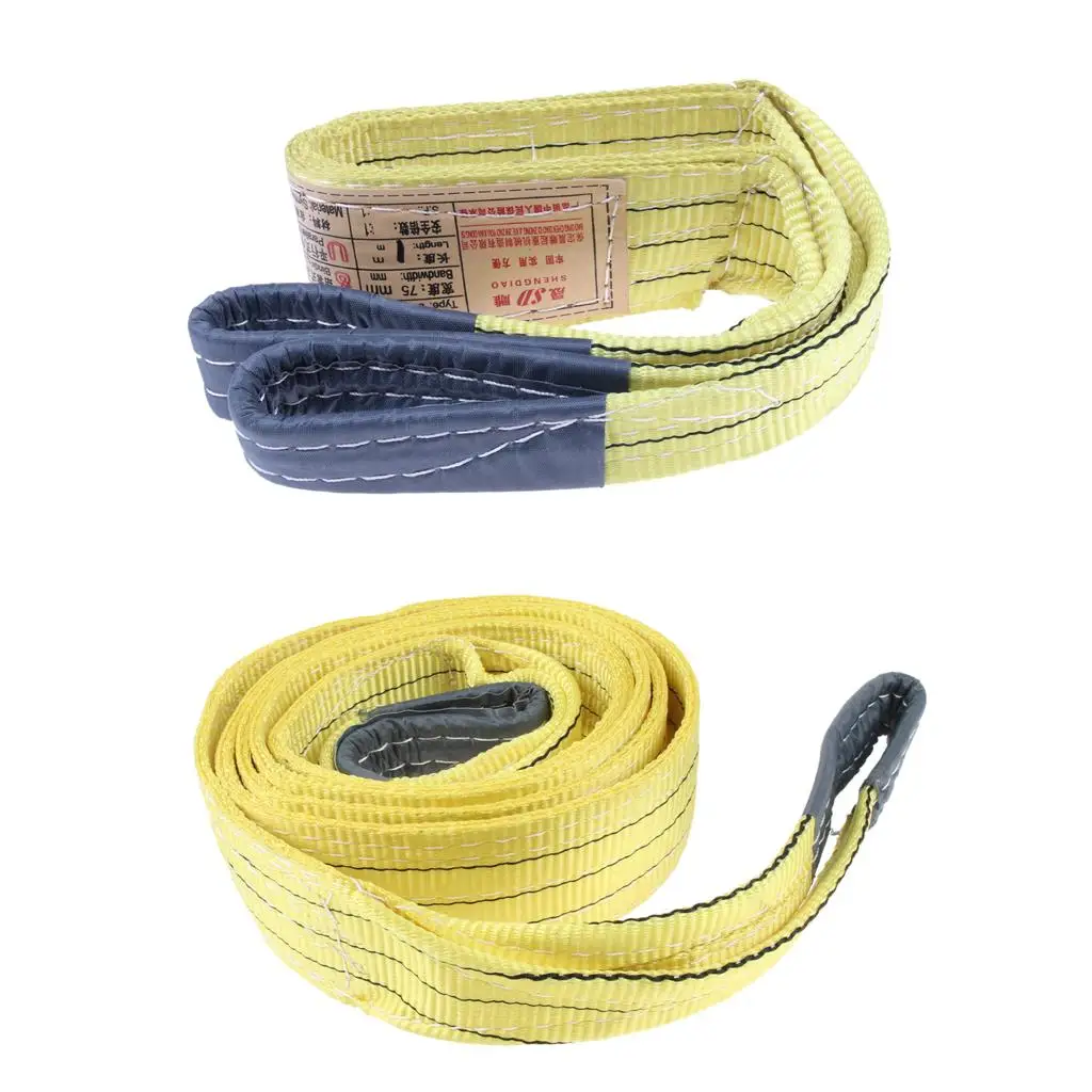 Wear Resistant Flat Eye Web Sling Polyester Material 3 Ton Lift Sling for Warehouse Heavy Load Handling