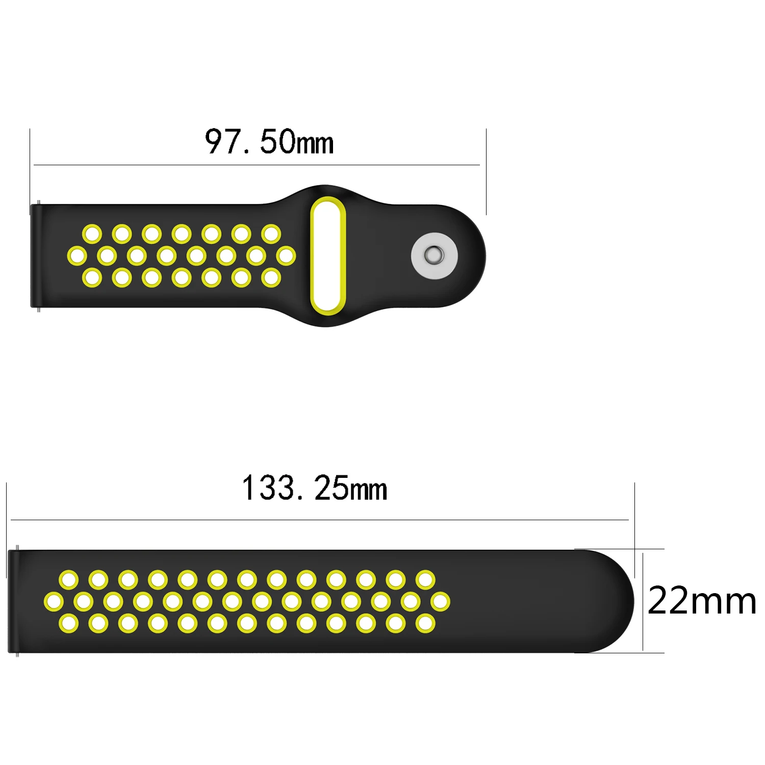 Watchband Strap 22mm  For Huawei Honor Watch GS3 Dual Colors Sports Silicone Bracelet Straps and Clasps Band