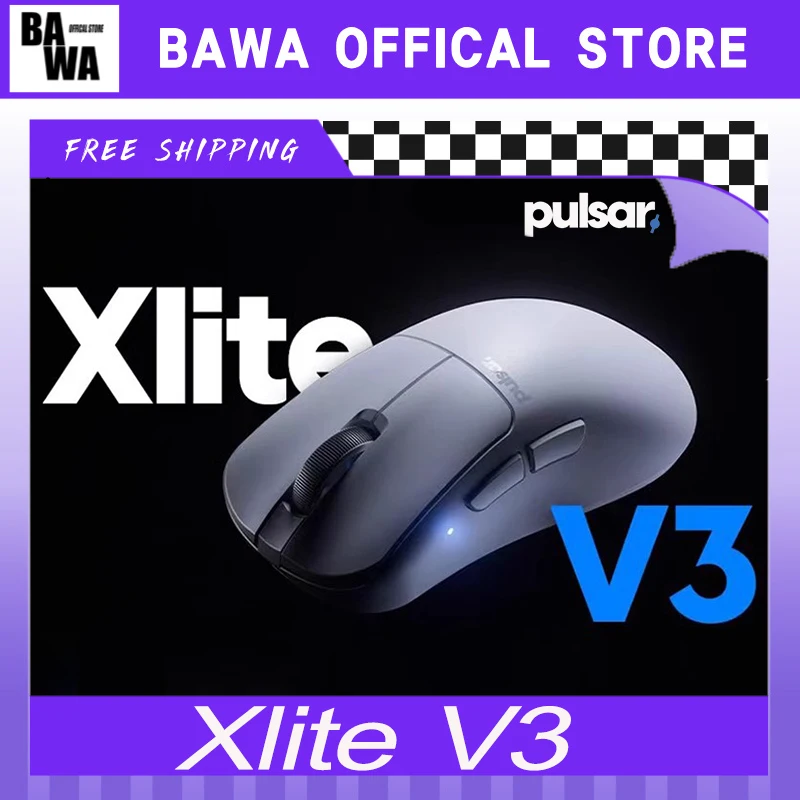 Pulsar Xlite V3 Mouse Wireless Metal Roller Paw3395 Gaming Mouse Oled Low Latency Light weight Mouse Custom Pc Gamer Accessories